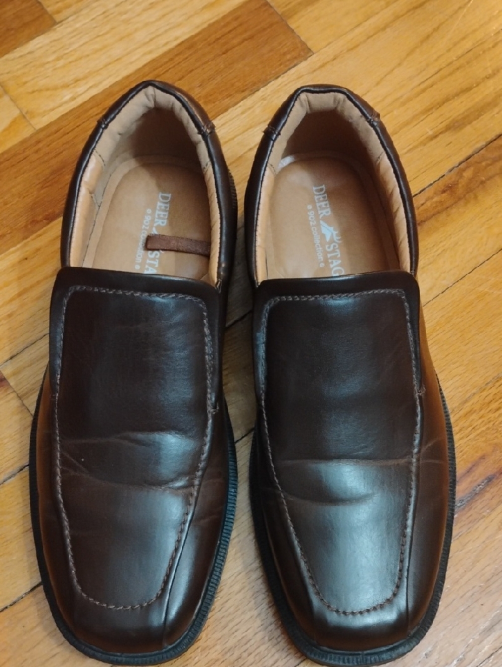 Deer Stags Brown Leather Slip-On Loafers